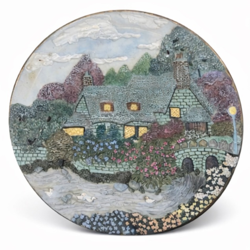 Charming Cottage Scene Decorative Plate